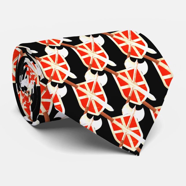 Knight Warriors Vikings Mascot Football Necktie Slips (Rullad)