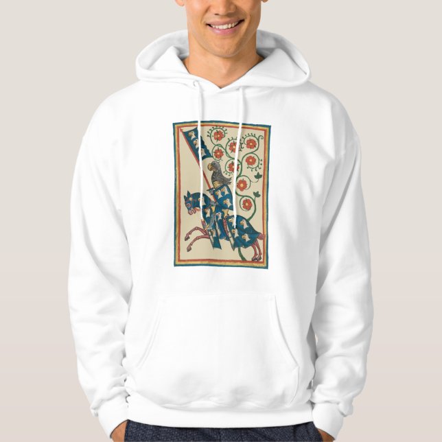 Knight with Eagle Heraldry, 1400 medeltida Hoodie (Framsida)