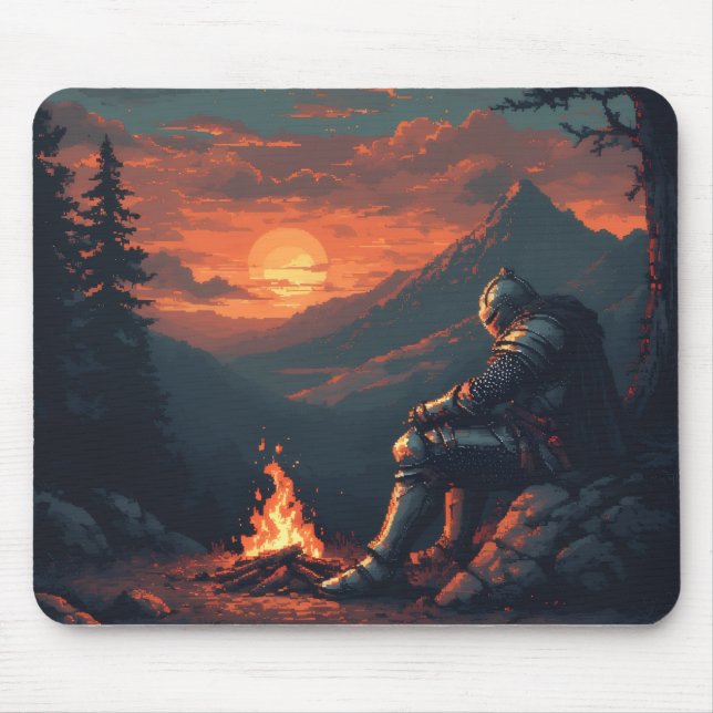 Knight's Rest by the Fire - Epic Fantasy Mouse Pad Musmatta (Framsidan)