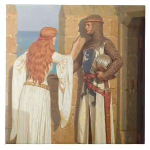 Knight's Shadow (av Edmund Blair Leighton) Kakelplatta