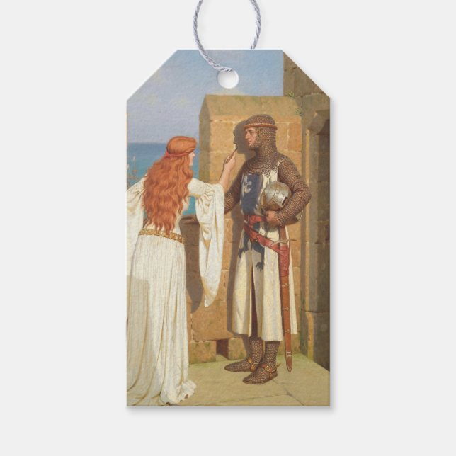 Knight's Shadow (av Edmund Blair Leighton) Presentetikett (Framsidan)