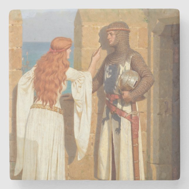 Knight's Shadow (av Edmund Blair Leighton) Stenunderlägg (Framsidan)