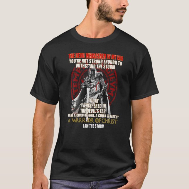 Knights Templar  Cross Christian Soldiers   2 T Shirt (Framsida)