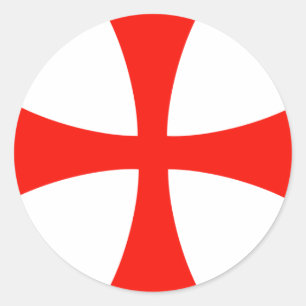 Knights_Templar_Cross Runt Klistermärke