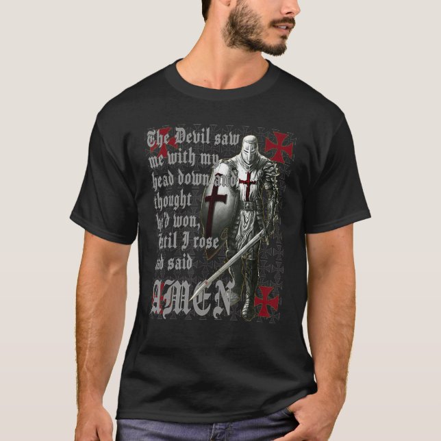 Knights Templar Faith In Jesus Christ Christian Fa T Shirt (Framsida)