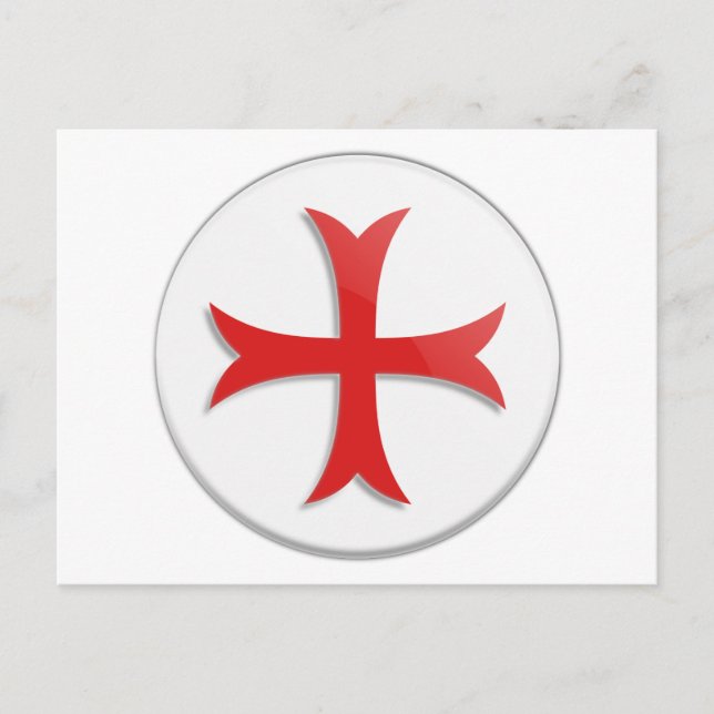 Knight's Templar Kor symbol Vykort (Framsida)