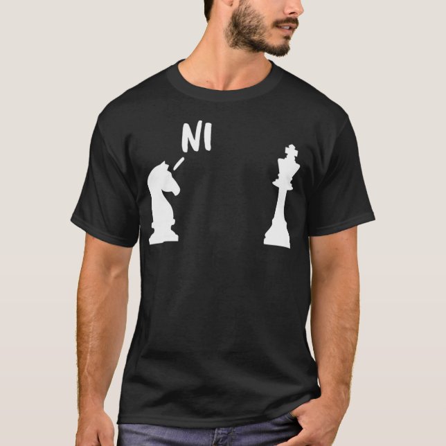 Knights Who Say Ni  chess cool T Shirt (Framsida)