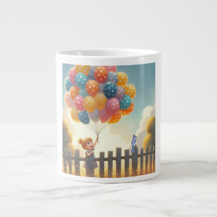 Kniklig/söt ballongflicka jumbo mugg