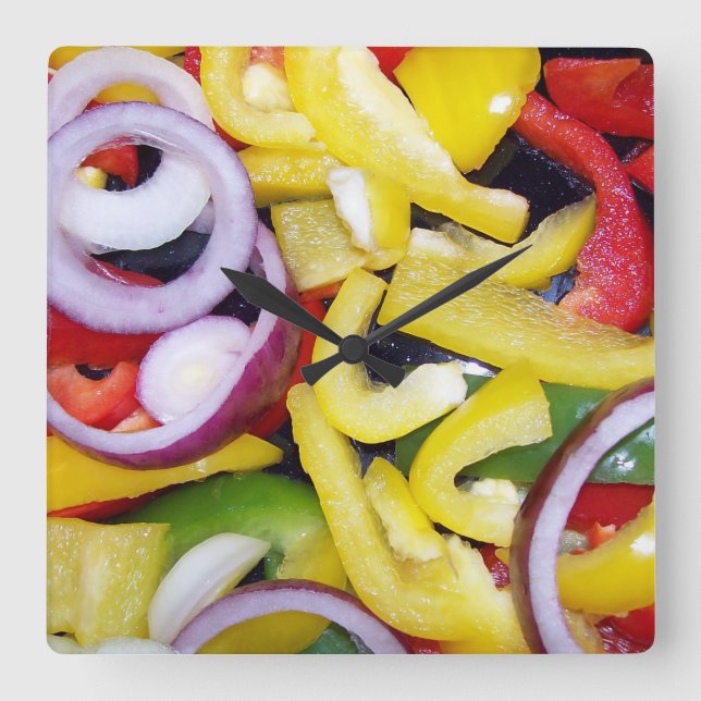 Knioner och paprika fyrkantig klocka (Framsida)