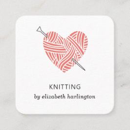 Knip handgjord. Försörjning med krockkåpor. Knitte Fyrkantigt Visitkort