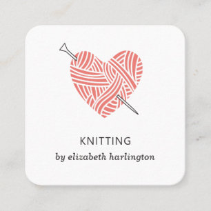 Knip handgjord. Försörjning med krockkåpor. Knitte Fyrkantigt Visitkort