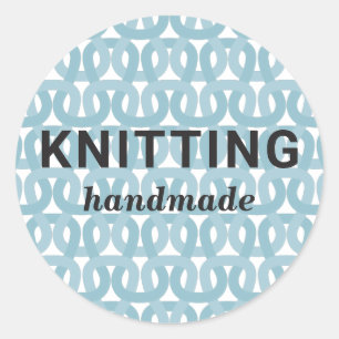 Knip handgjord. Försörjning med krockkåpor. Knitte Runt Klistermärke