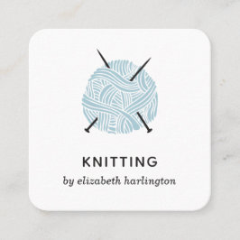 Knip handgjord. Knitter Crochet hantverk Fyrkantigt Visitkort
