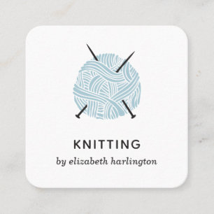 Knip handgjord. Knitter Crochet hantverk Fyrkantigt Visitkort