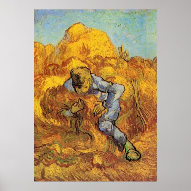 Knipparen (efter Millet) av Vincent van Gogh Poster (Framsidan)
