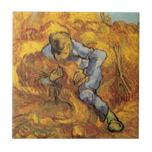 Knippebindare (efter Millet) av Vincent van Gogh Kakelplatta