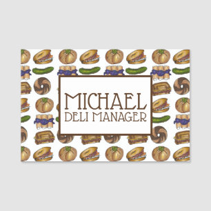 Knish Lox Blintz Kosher Pickle Jewish Deli Mat Namnbricka