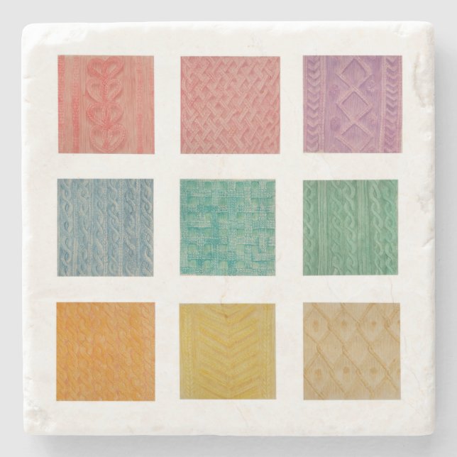 Knit patterned coasters stenunderlägg (Framsidan)