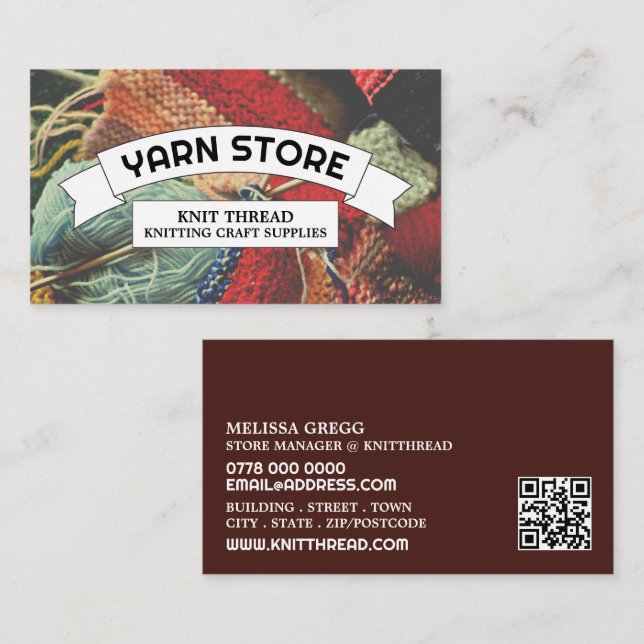 Kniting Bundle, Knitting Store, Garnbutik Visitkort (Fram/baksida)
