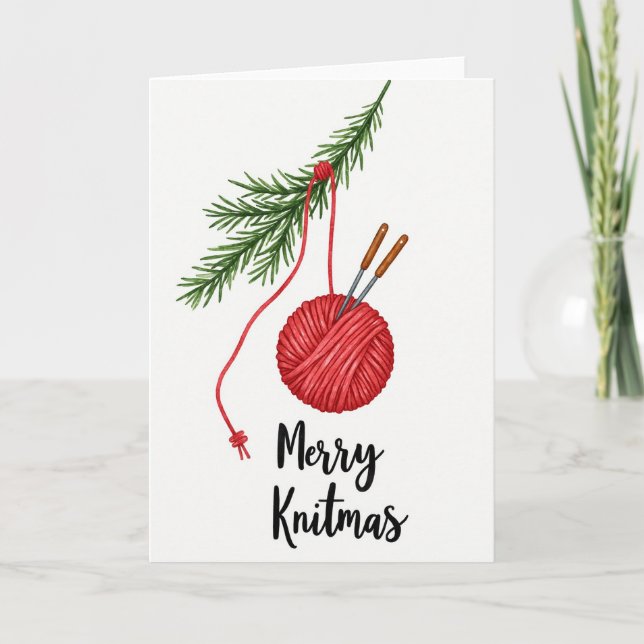 Knitmas julstickning kort (Framsida)