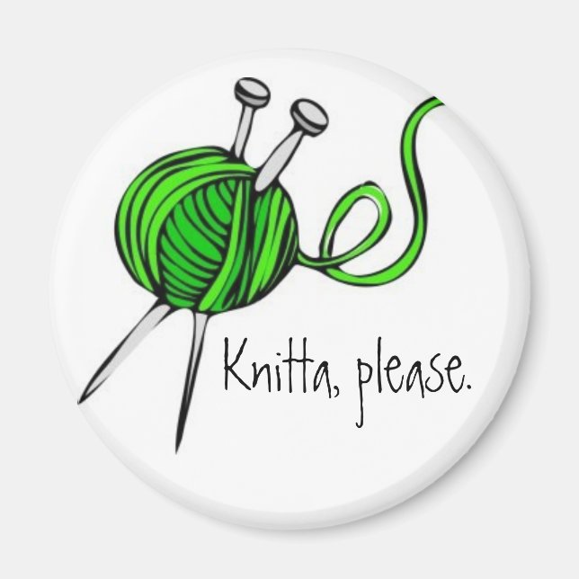 Knitta, snälla. magnet (Framsidan)
