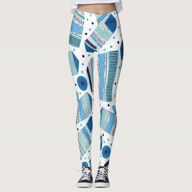 Knittade vinterkläder: Mysiga sömlösa Mönster. Leggings (Framsida)
