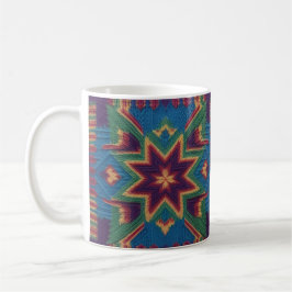 Knitted Butterfly & Colorful Floral Mandala Kaffemugg