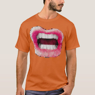 Knitted Lips  T Shirt