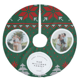 Knitted Sweater Pattern Family Photo Julgransmatta Borstad Polyester