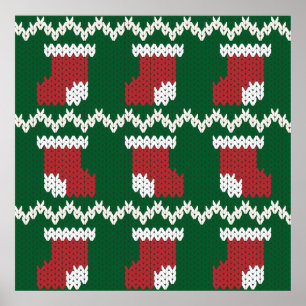 Knitten-julklapp Mönster Poster