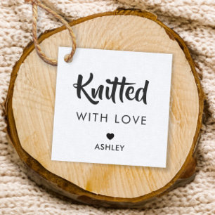 Knitten med Kärlek, Handmade Gift Märkre, Kraft Gåvor Etiketter