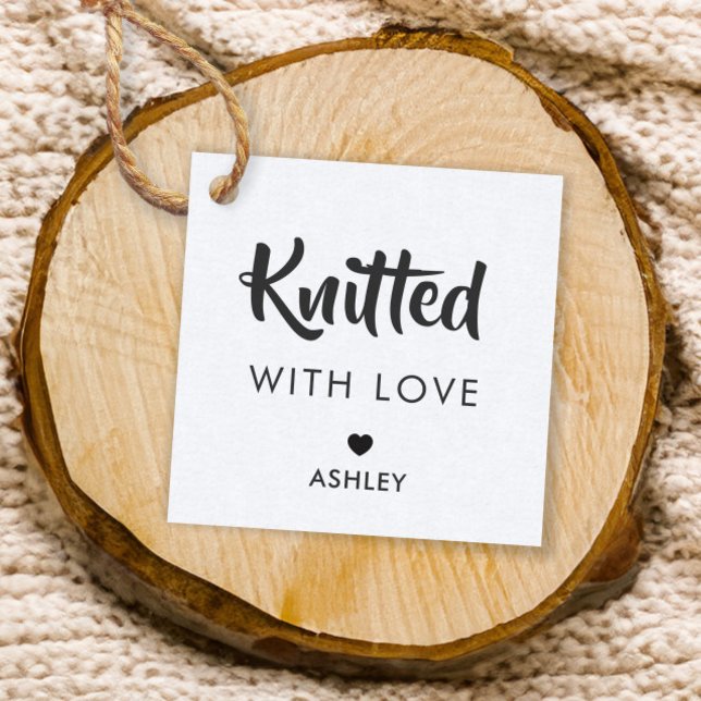 Knitten med Kärlek, Handmade Gift Märkre, Kraft Gåvor Etiketter (Skapare uppladdad)