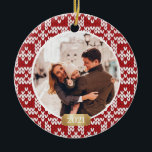 Knitten Ornament<br><div class="desc">Varm och mysigt fotodekoration med stickad bakgrund.</div>