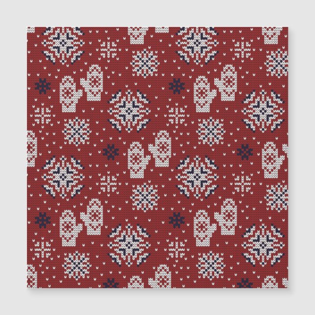 Knitten Winter-juldekorationen Mönster (Framsida)