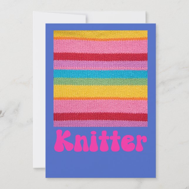 Knitter, Crochet Älskare Skriv ut Inbjudningar (Framsida)