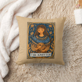 Knitter Knitting Crafter Tarot Lifestyle Tema Kudde
