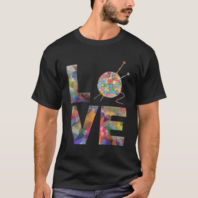 Knitter Knitting Crochet Kärlek Yarn Mönster Stitc T Shirt (Framsida)