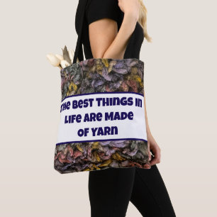 Knitter Multifärgad trådar Crafty Photo Kärlek Gar Tygkasse