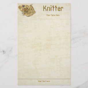 Knitter - räcka sticka solbränt Chenillegarn - Brevpapper