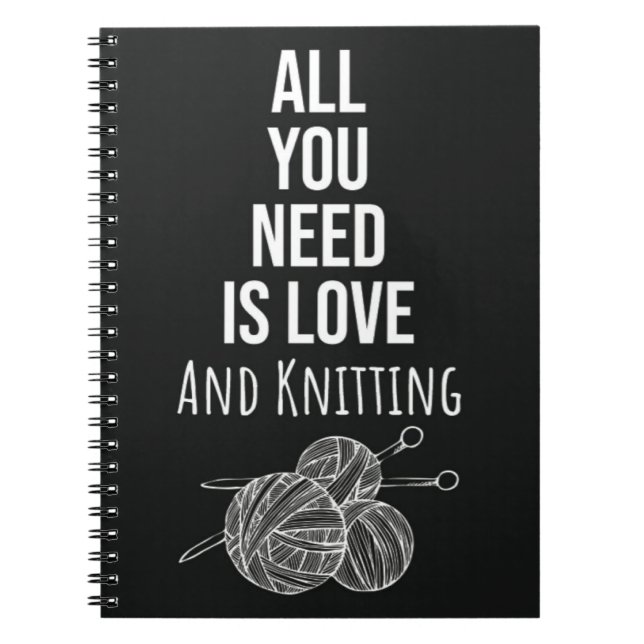 Knittergåva till Knitter Typografi Anteckningsbok (Framsidan)