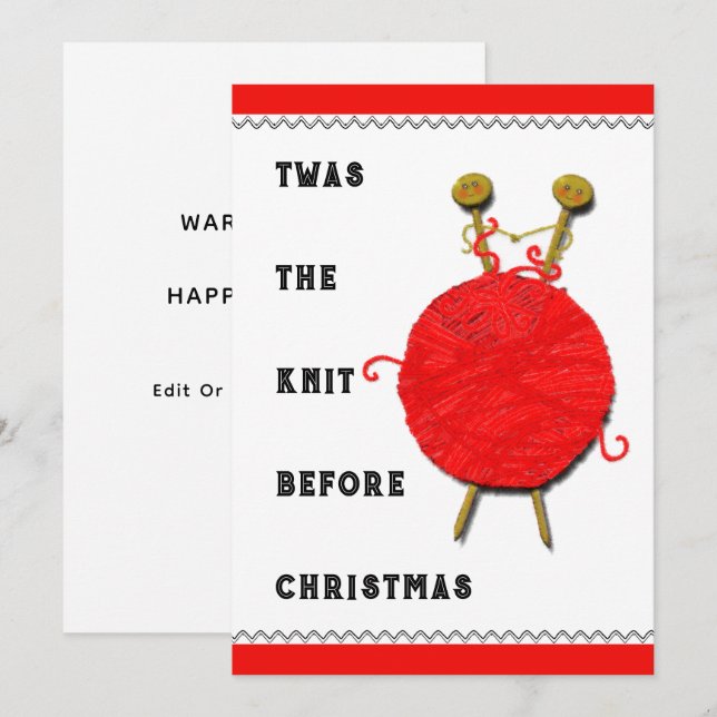 Knittering av julkort för Helgdag (Fram/baksida)