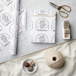 Knittering Retro-blommigt av lustigt garn Presentpapper
