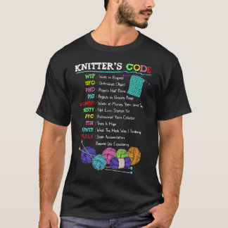 Knitter'S Code Knitting Crocheting Sewer Sewing Ya T Shirt