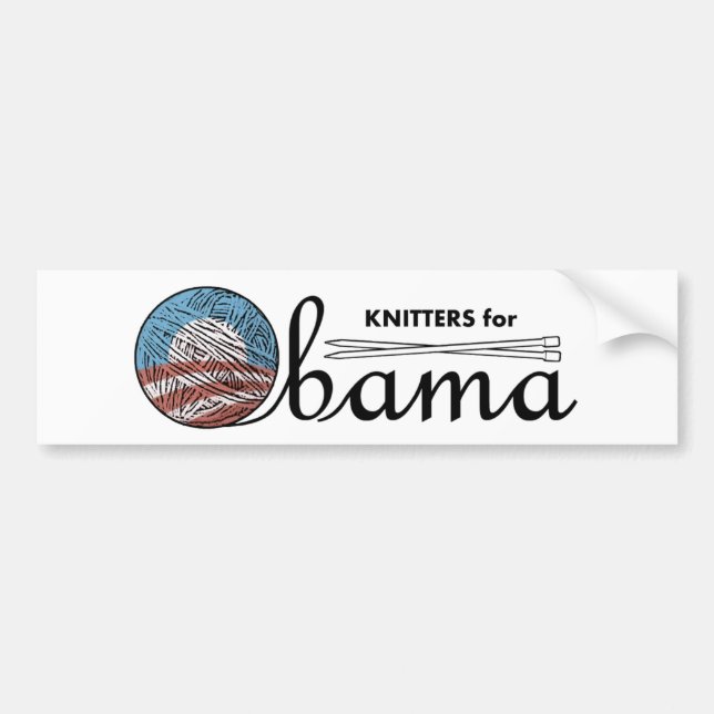 Knitters för den Obama bildekalet #1 Bildekal (Framsidan)