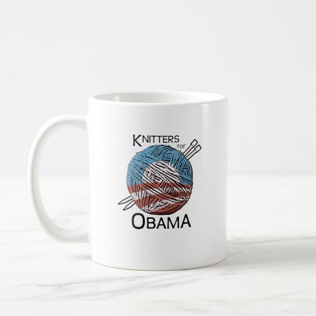 Knitters för den Obama muggen #1 Kaffemugg (Vänster)