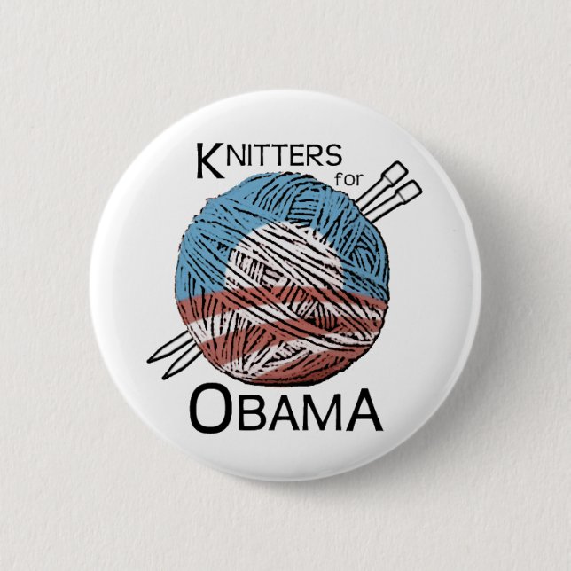 Knitters för Obama knäppas #1 Knapp (Framsida)