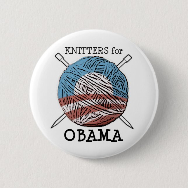 Knitters för Obama knäppas #2 Knapp (Framsida)