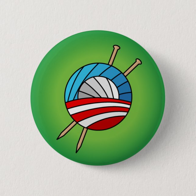 Knitters för Obama knäppas Knapp (Framsida)