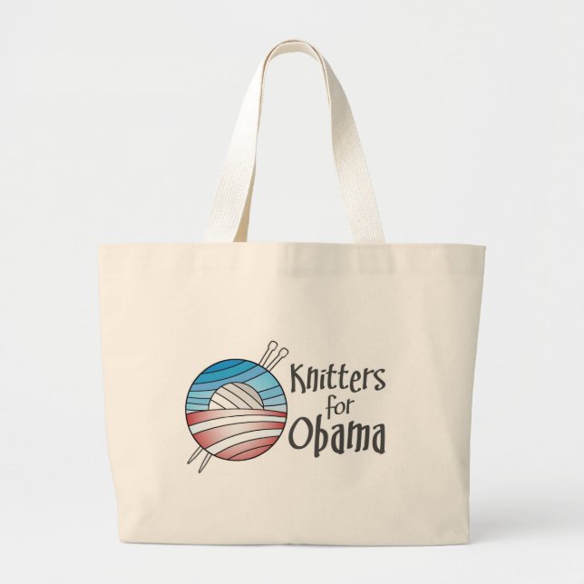 Knitters för Obama, toto Jumbo Tygkasse (Framsidan)