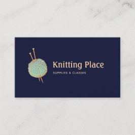 Knitters Knitting Yarn Boll Logotyp Visitkort
